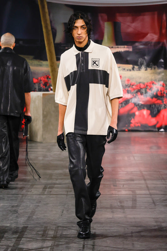 "FAINTING CROSS" OVERSIZED POLO SHIRT