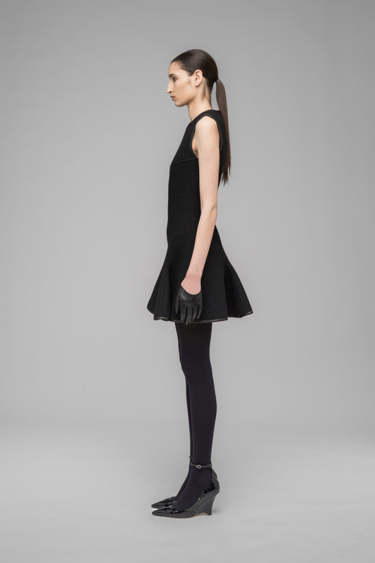 NEOPRENE WOOL SHORT DRESS
