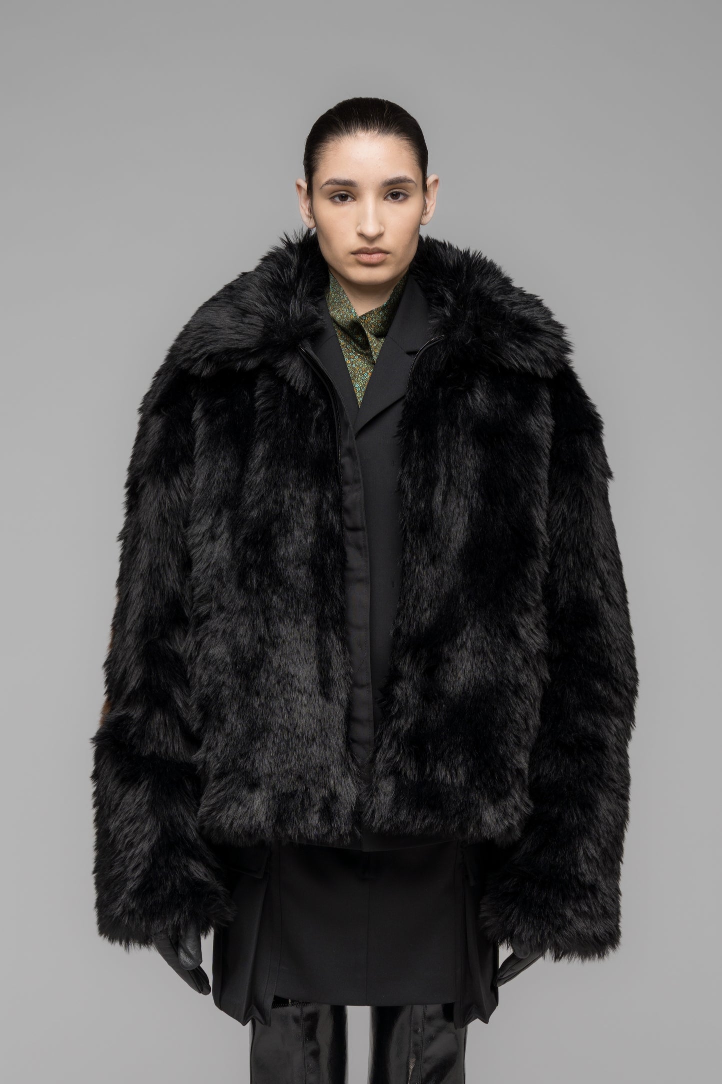 "MUDDY" FAUX FUR BLOUSON