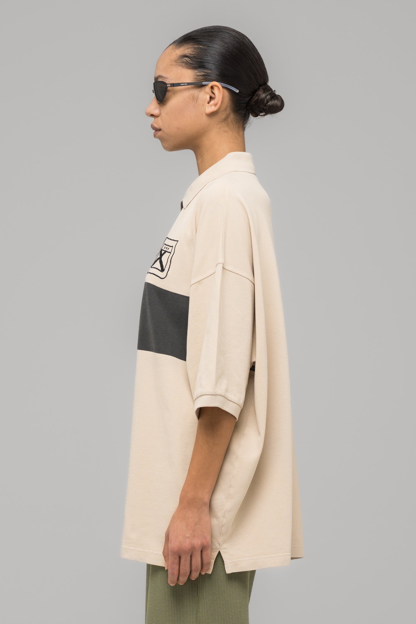 "FAINTING CROSS" OVERSIZED POLO SHIRT