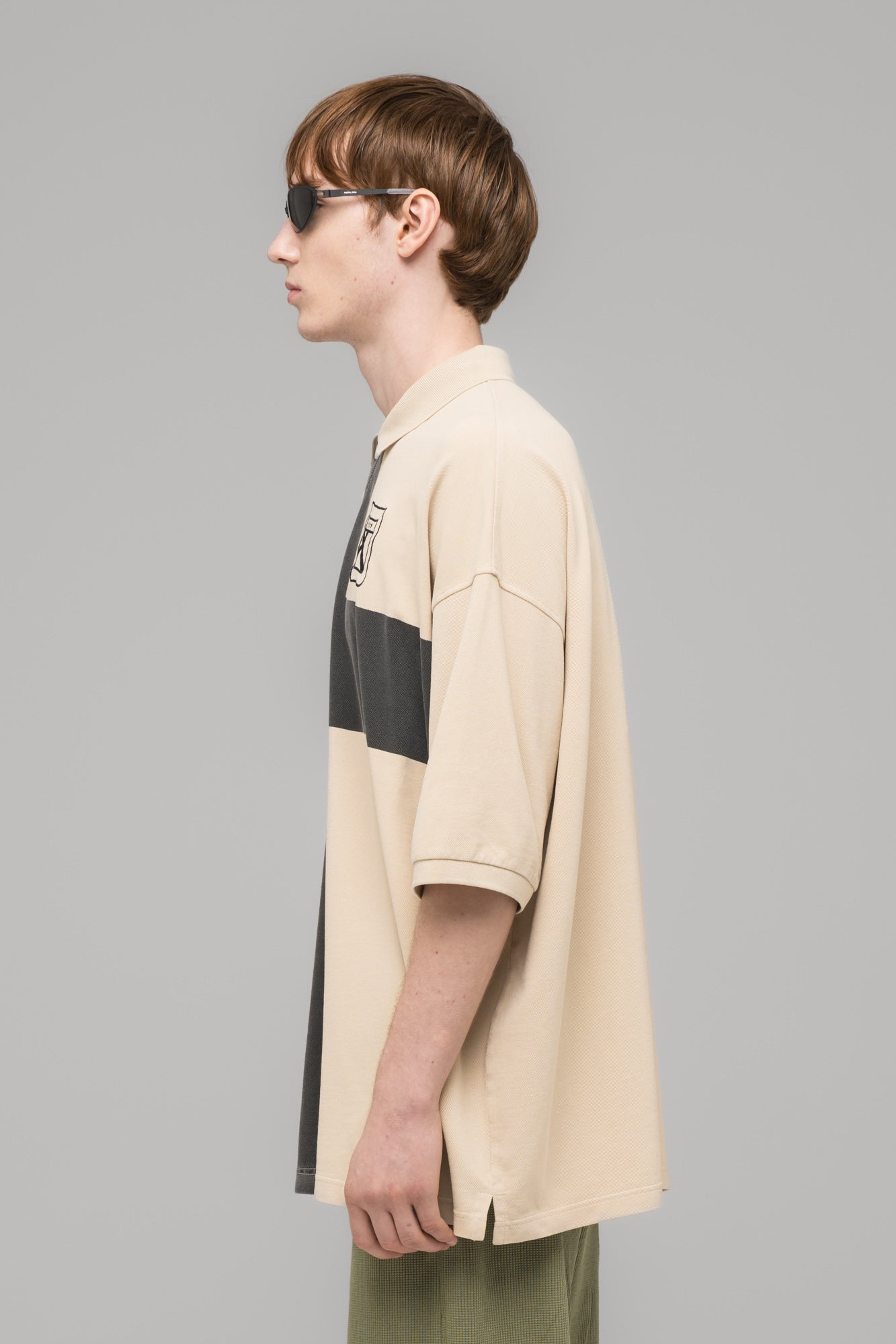 "FAINTING CROSS" OVERSIZED POLO SHIRT