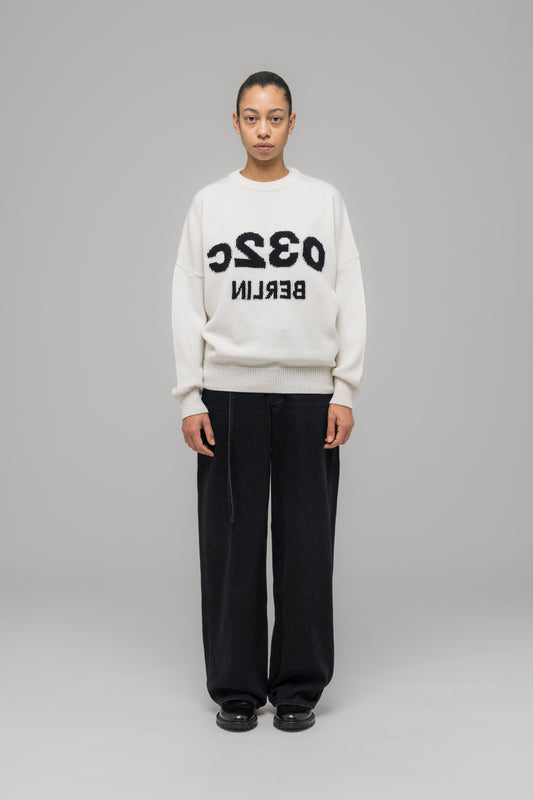 "SELFIE" SWEATER WHITE/BLACK