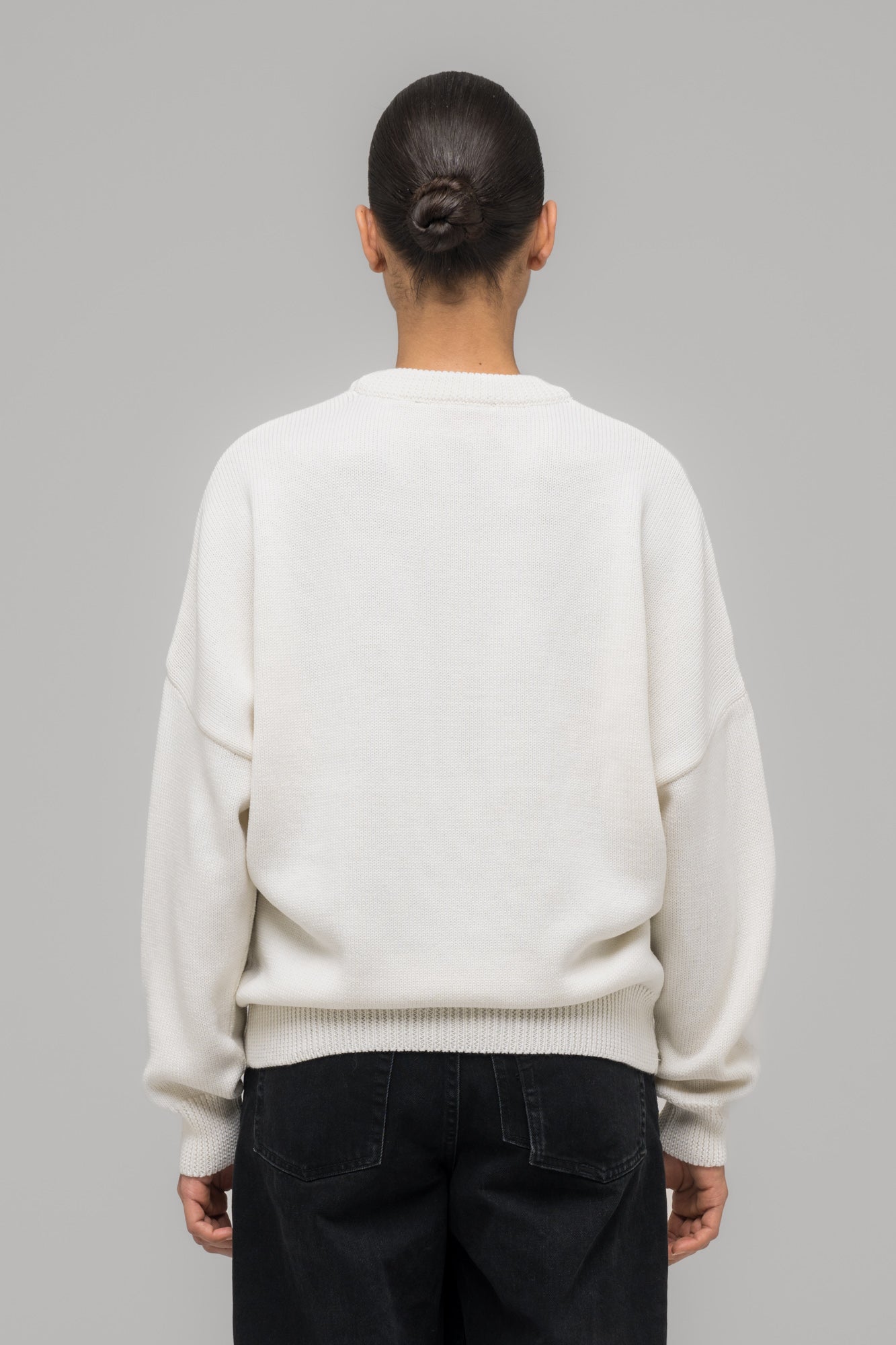 "SELFIE" SWEATER WHITE/BLACK