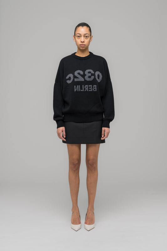 "SELFIE" SWEATER BLACK/BLACK MELANGE