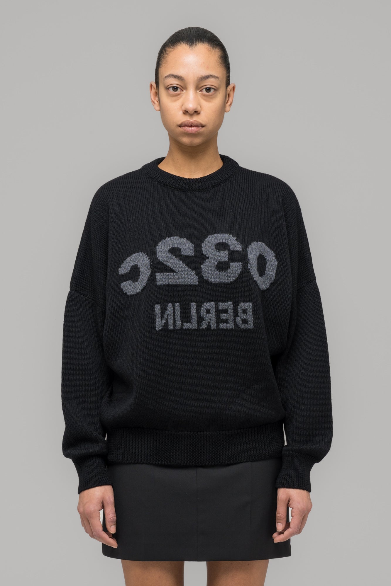 "SELFIE" SWEATER BLACK/BLACK MELANGE