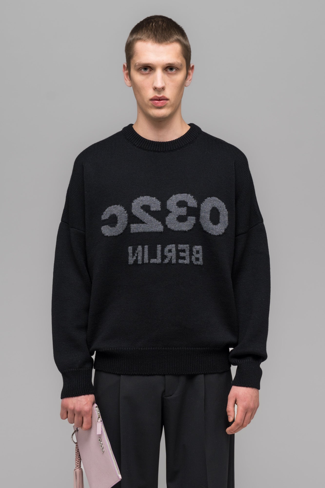 "SELFIE" SWEATER BLACK/BLACK MELANGE