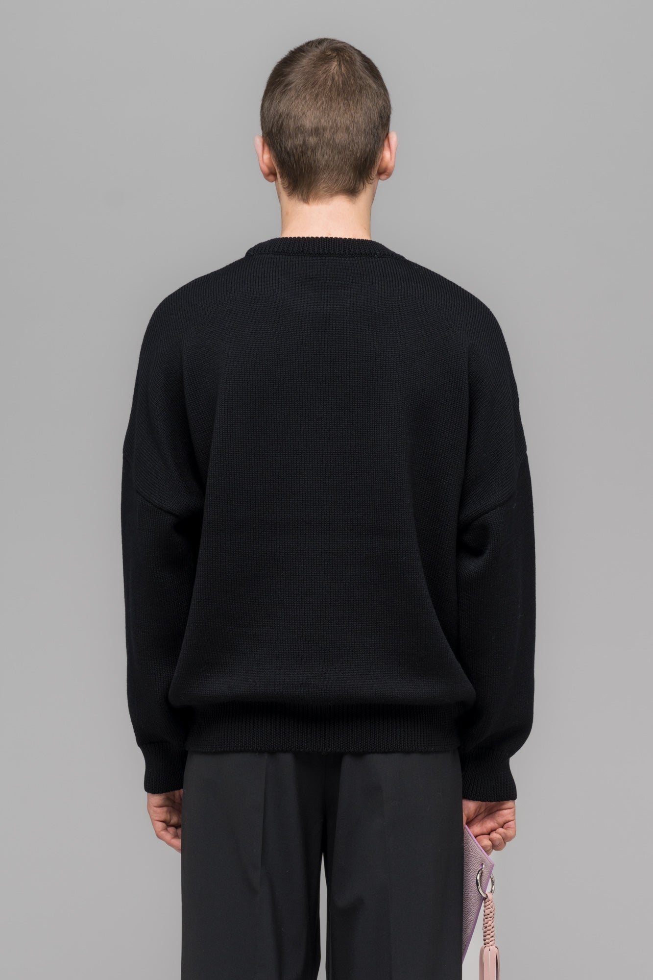 "SELFIE" SWEATER BLACK/BLACK MELANGE