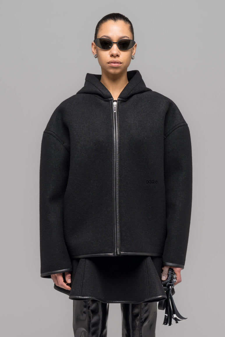 NEOPRENE ZIP UP HOODED JACKET