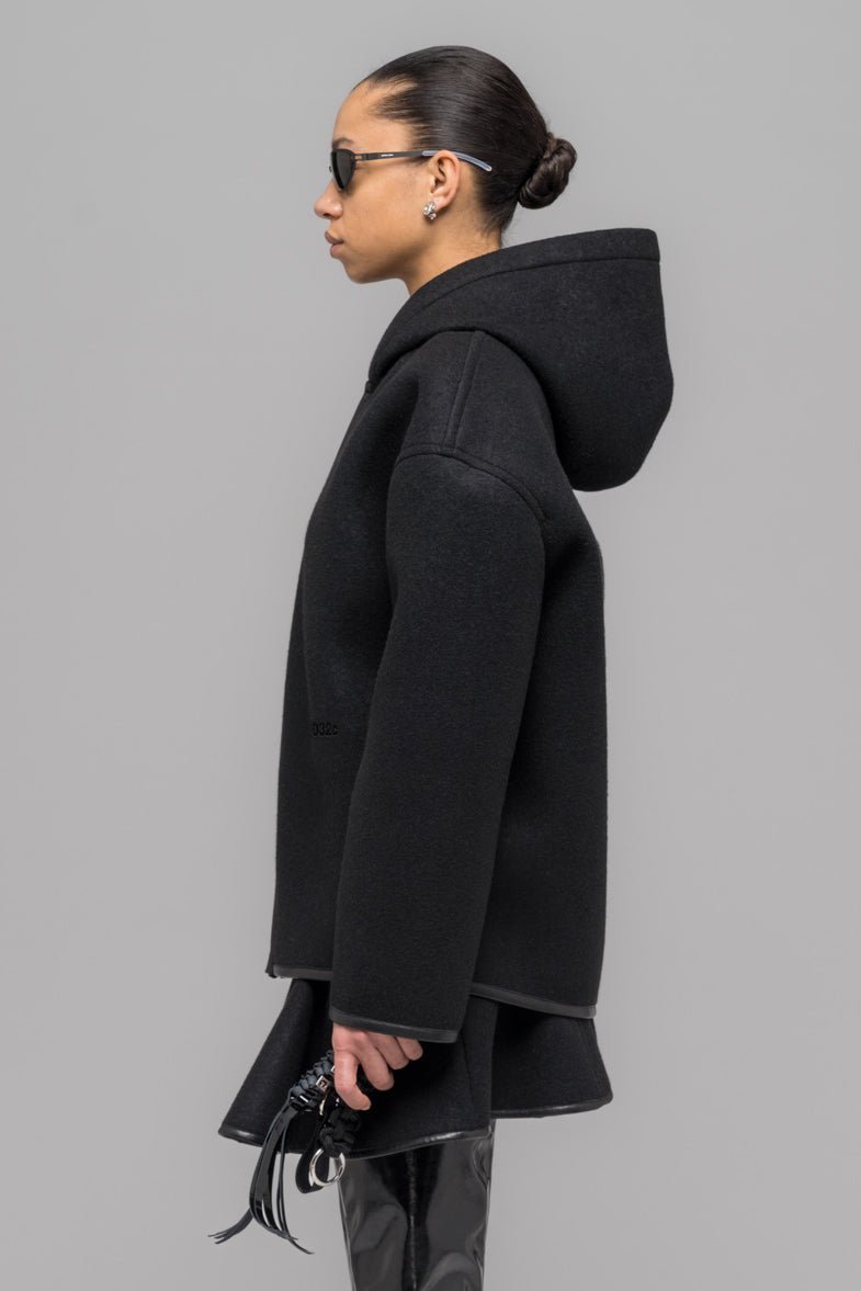 NEOPRENE ZIP UP HOODED JACKET