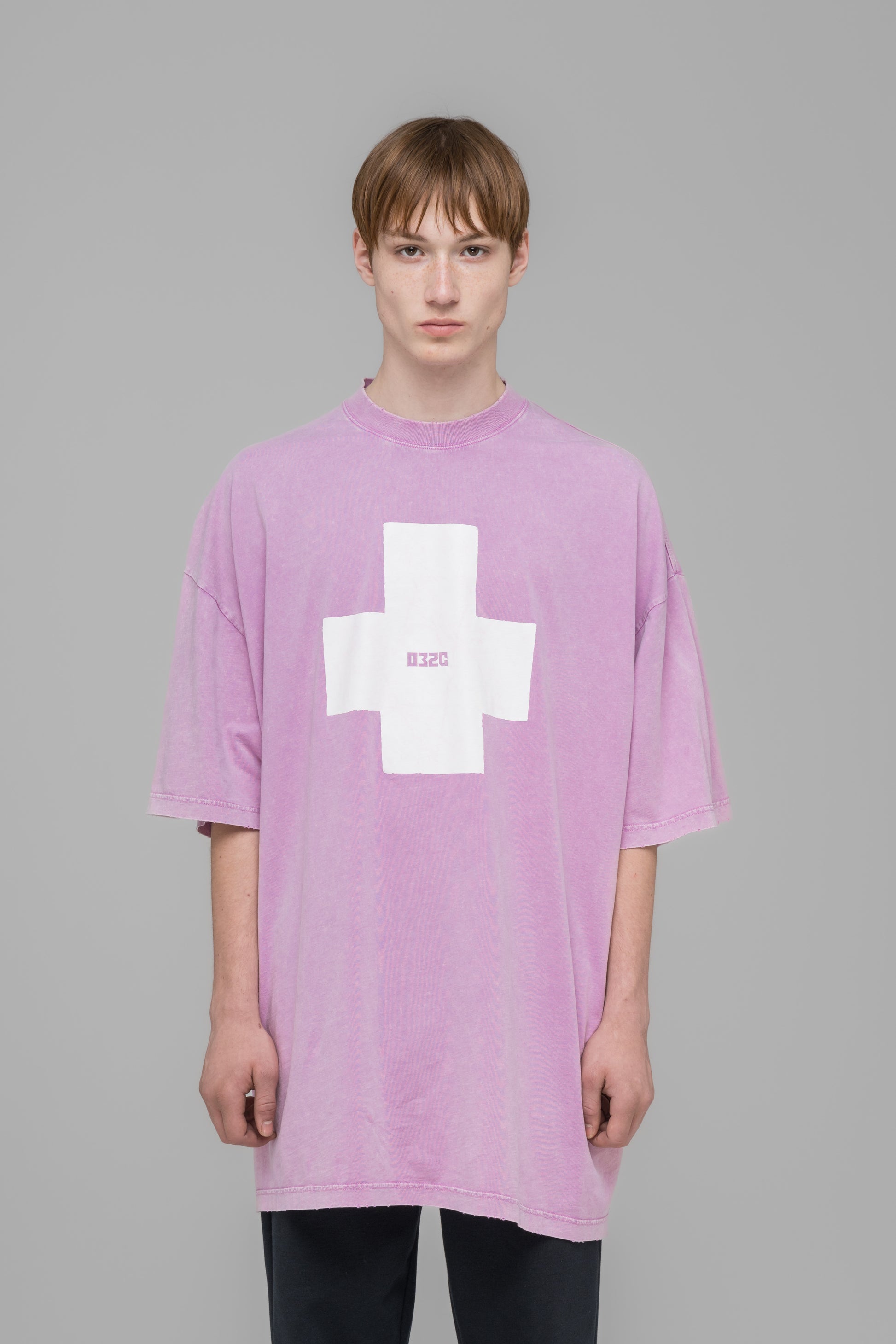 "POINT ZERO" OVERSIZED T-SHIRT FADED PINK