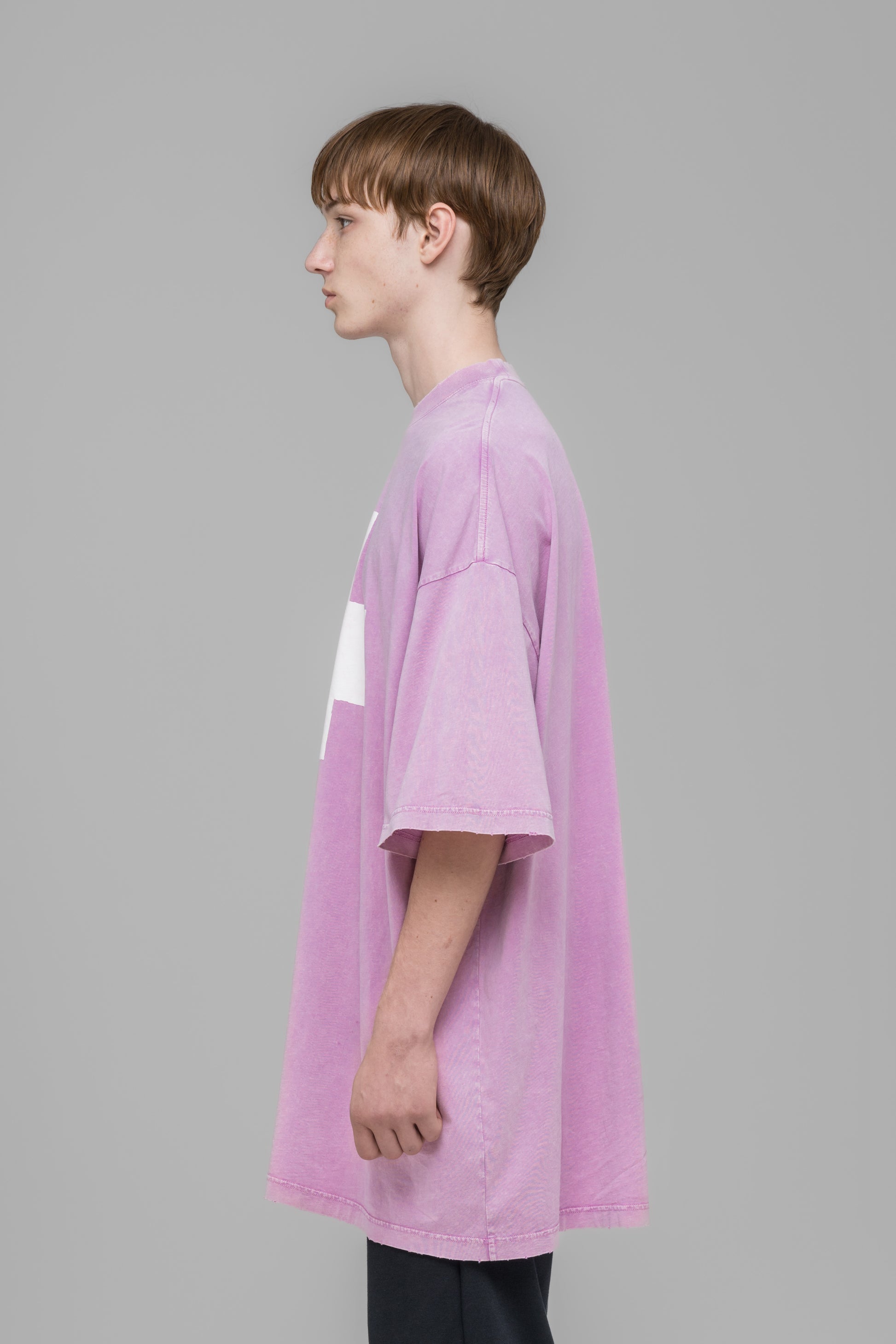 "POINT ZERO" OVERSIZED T-SHIRT FADED PINK