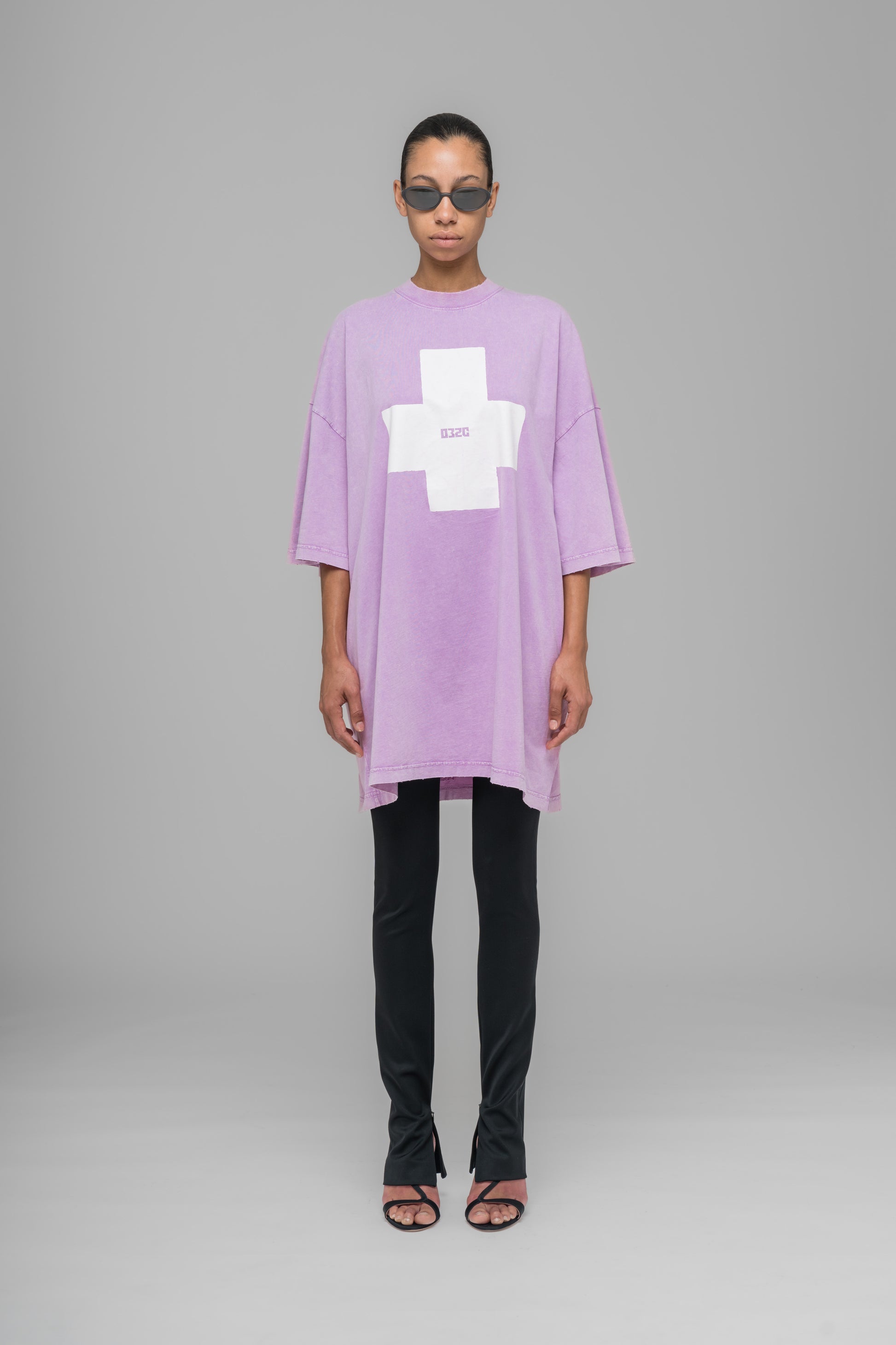 "POINT ZERO" OVERSIZED T-SHIRT FADED PINK