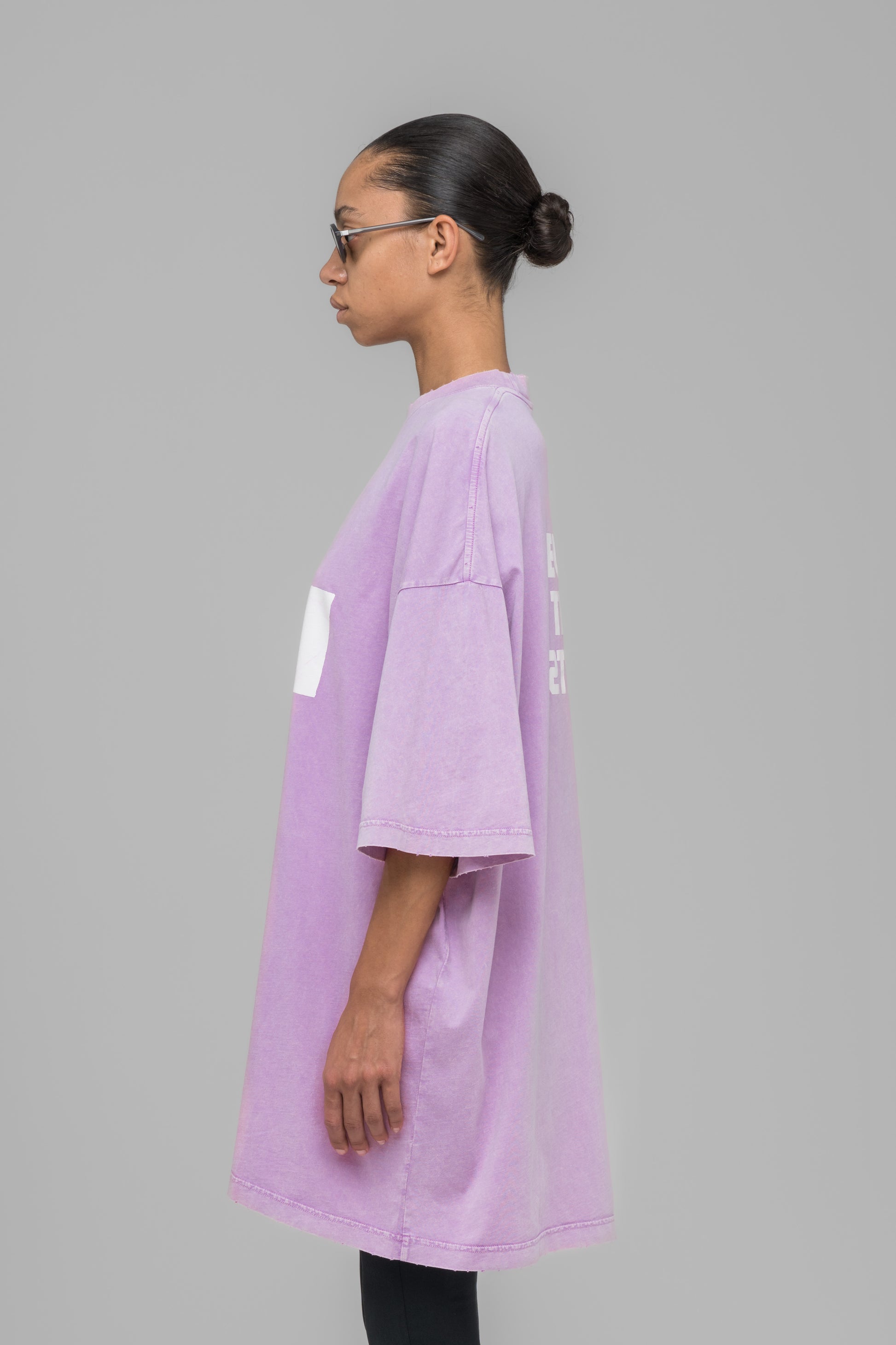 "POINT ZERO" OVERSIZED T-SHIRT FADED PINK