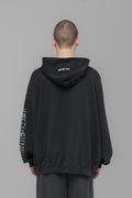 "FAITHLESS" OVERSIZED HOODIE WASHED BLACK