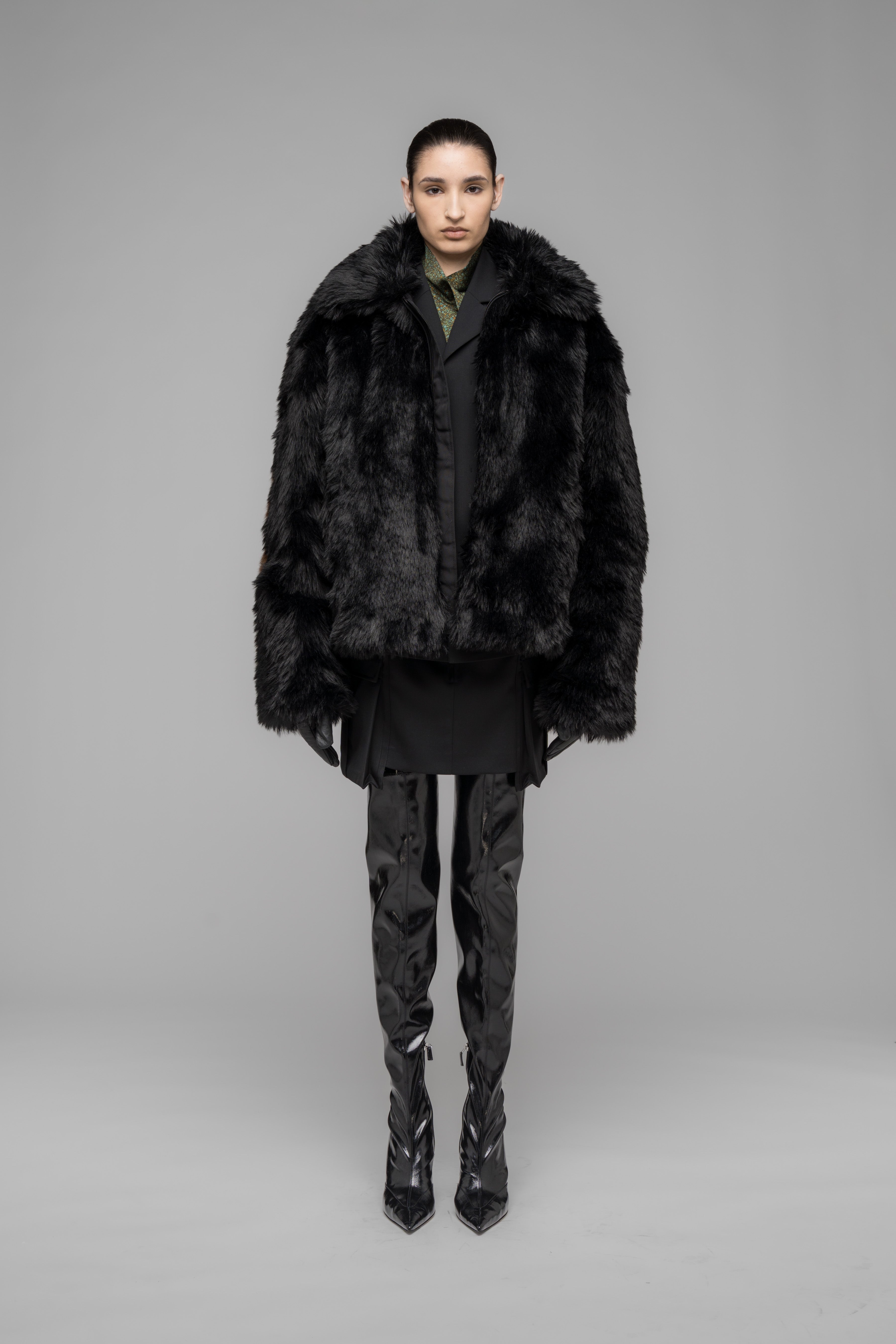 "MUDDY" FAUX FUR BLOUSON