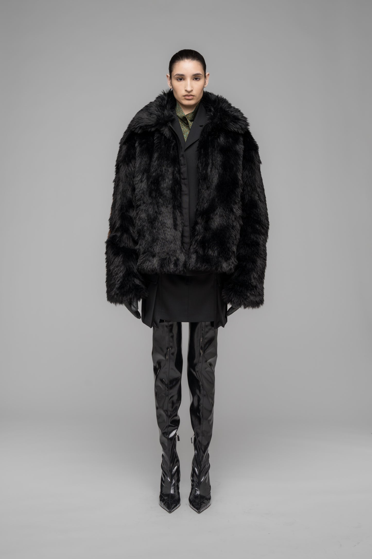 "MUDDY" FAUX FUR BLOUSON