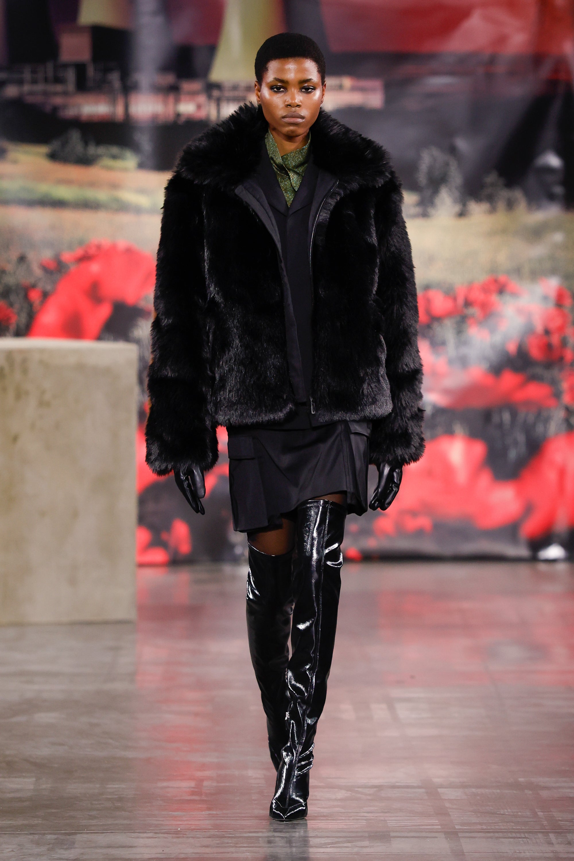 "MUDDY" FAUX FUR BLOUSON