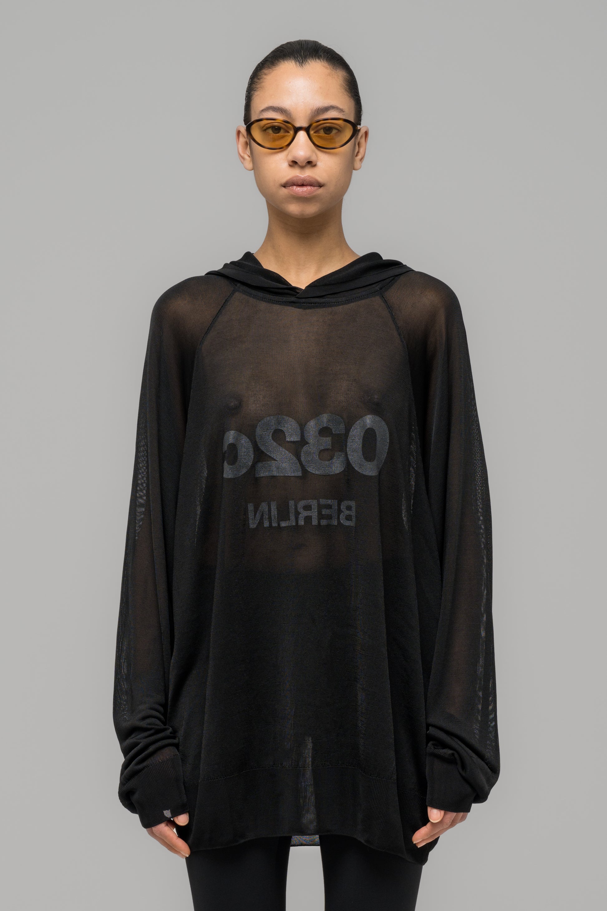 "SELFIE" TRANSLUCENT HOODED KNIT