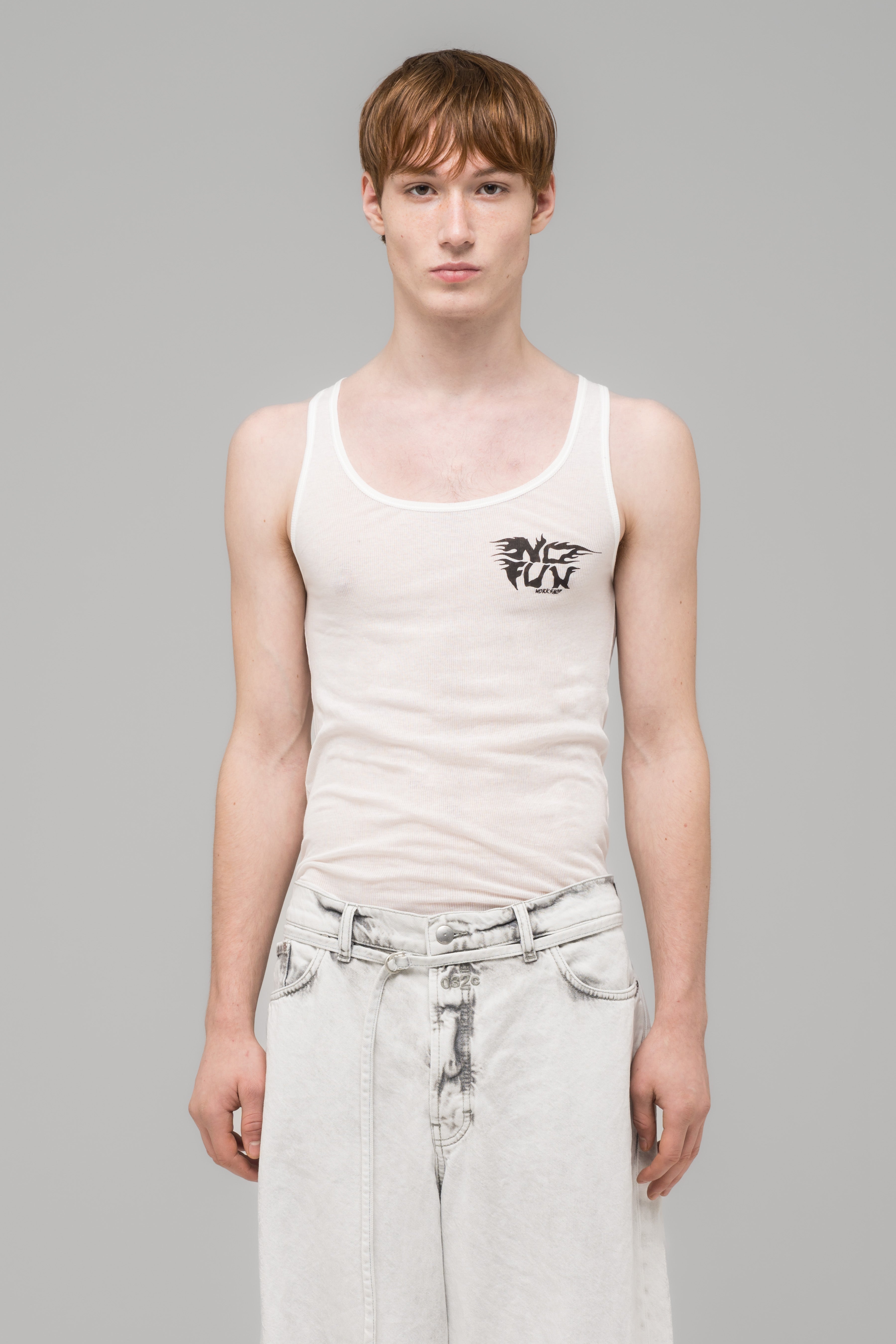 "BLACK SUN" FINE RIB TANK TOP