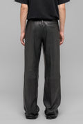 LEATHER WIDE LEG TROUSERS