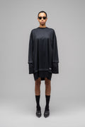 "GAME" LAYERED MESH SHIRT DRESS