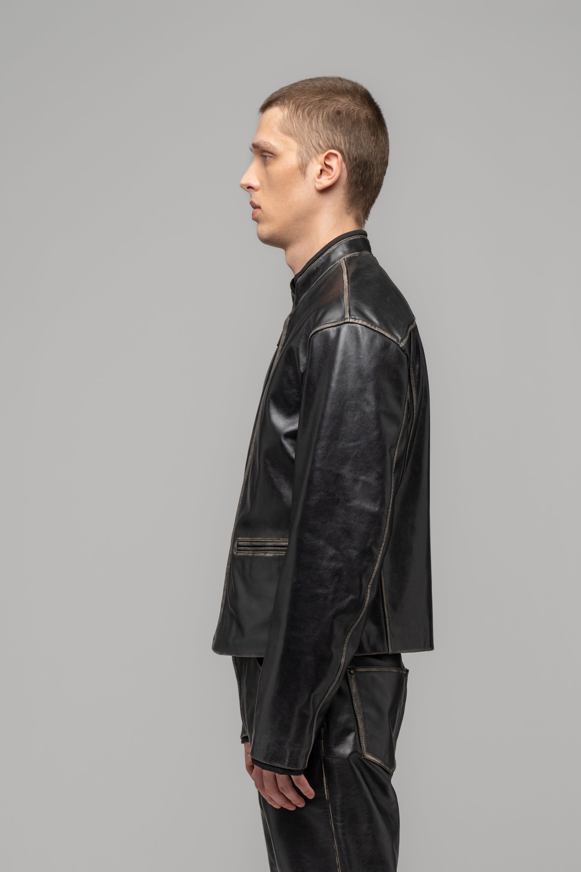 "UMA" LEATHER BIKER JACKET