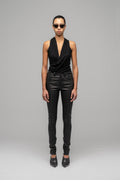 SKINNY LEATHER STRETCH TROUSERS