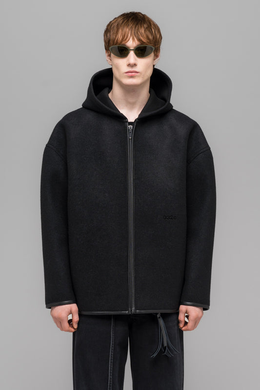NEOPRENE ZIP UP HOODED JACKET
