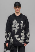 "MELTING DAISIES" KNIT LS POLO SHIRT