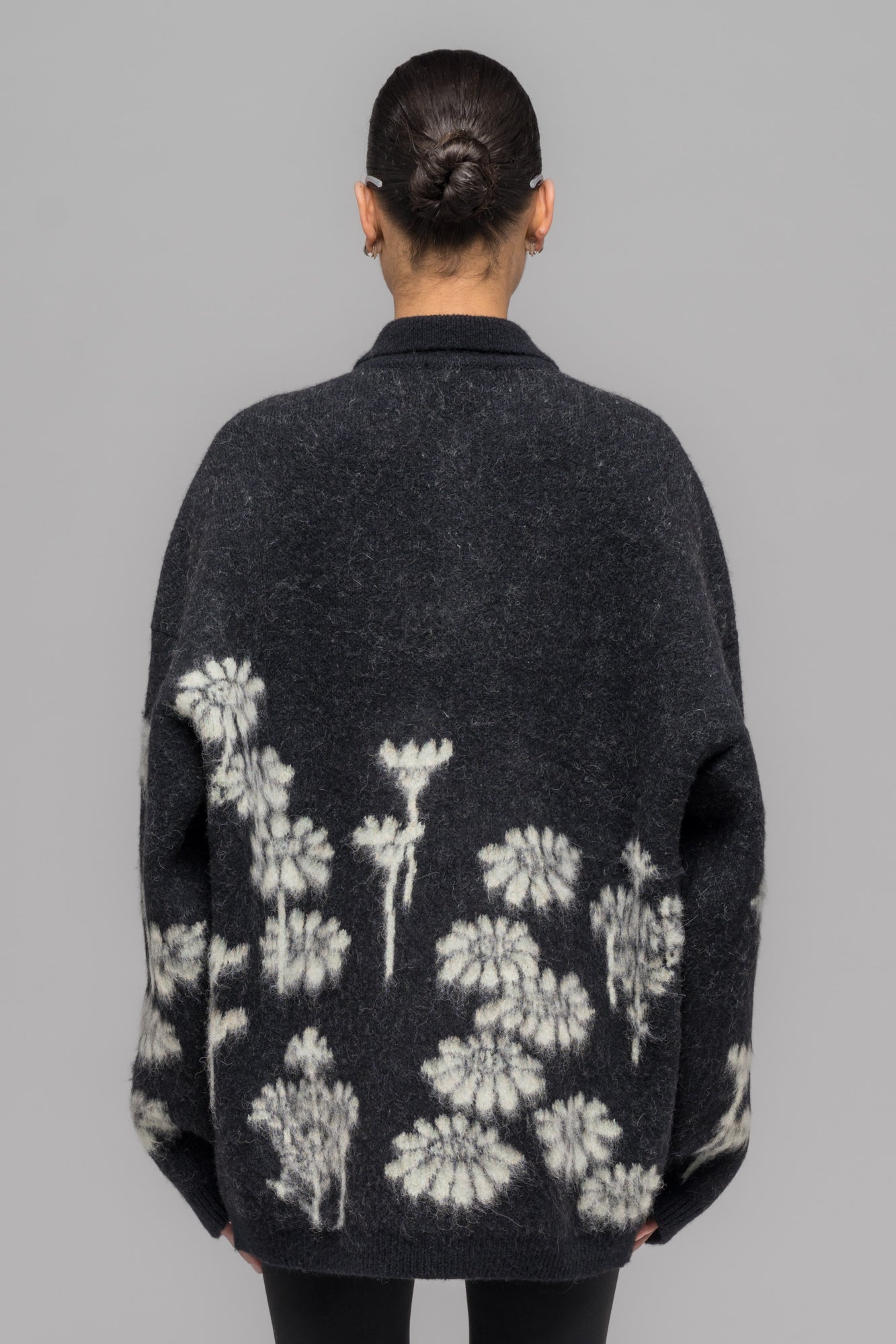 "MELTING DAISIES" KNIT LS POLO SHIRT