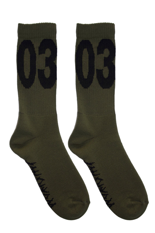 032c WWB 'MAX' Socks Washed Hunters Green/Black - 032c