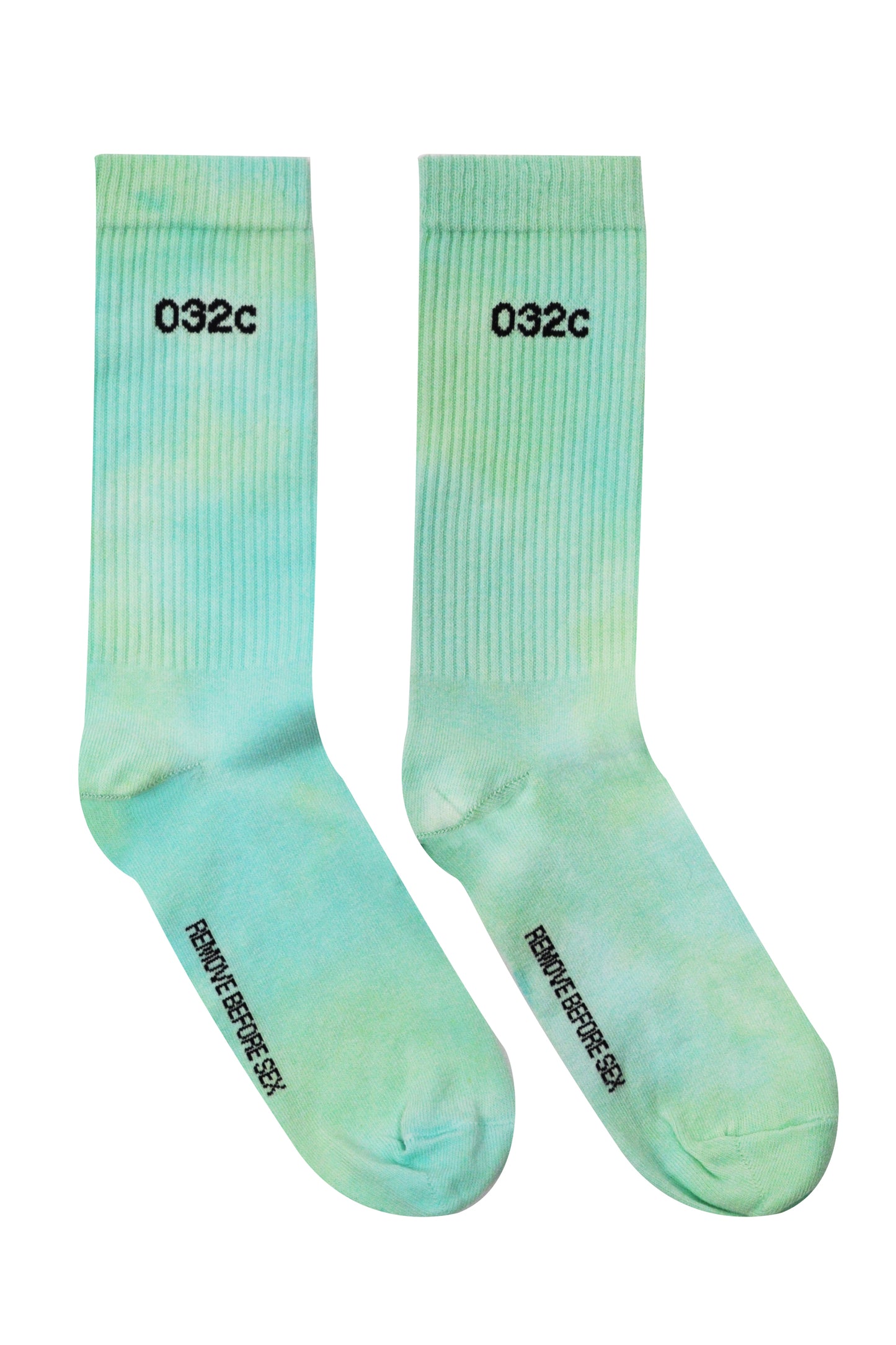 032c HAND DYED COSMOS LOGO SOCKS BLUE/GREEN - 032c