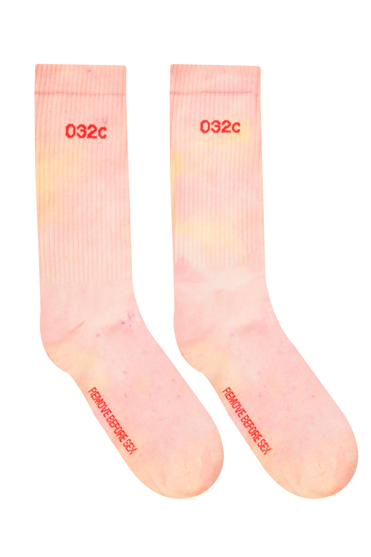 032c HAND DYED COSMOS LOGO SOCKS PINK/YELLOW - 032c